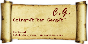 Czingráber Gergő névjegykártya